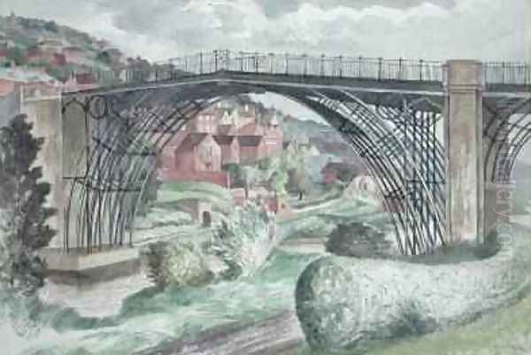 Ironbridge Shropshire 1960 Oil Painting by John Nash