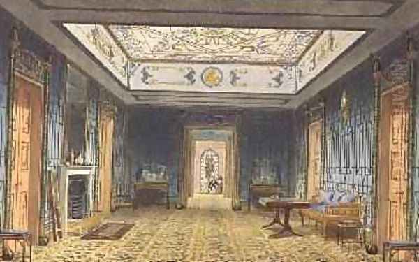 The Double Lobby or Gallery South above the Corridor from Views of the Royal Pavilion Oil Painting by John Nash