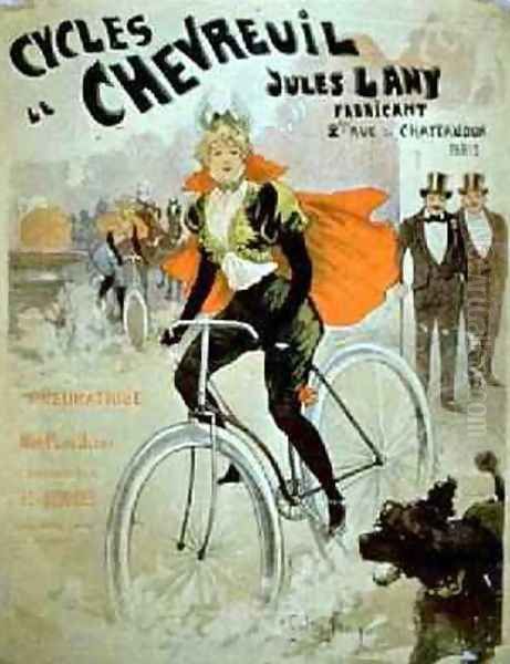 Poster advertising Cycles Chevreuil Oil Painting by Gaston Noury