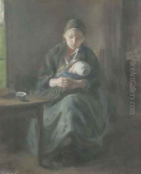 Mother and child Oil Painting by Albert Neuhuys