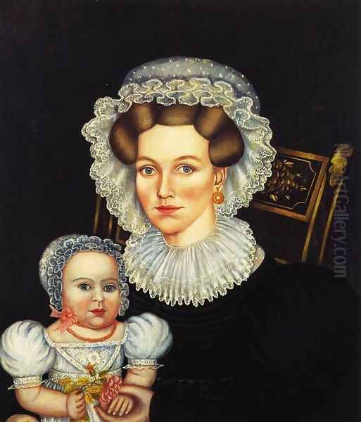 Gracie Beardsley Jefferson Jackman and Her Daughter Oil Painting by Noah North