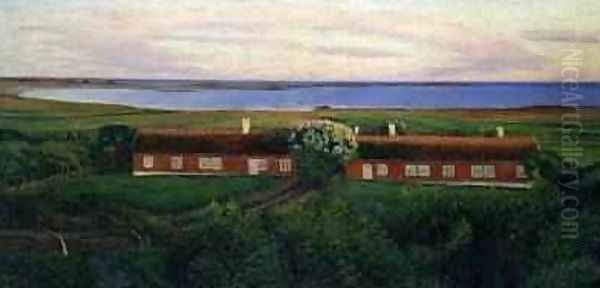 The Neighbouring Farm Houses 1894 Oil Painting by Karl Nordstrom