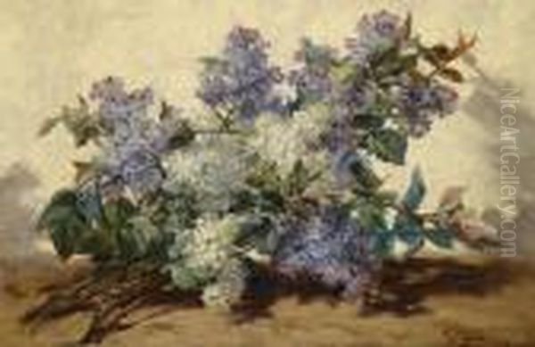 Lilac Oil Painting by Georges Jeannin