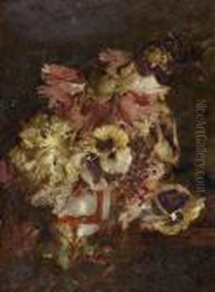 Natureza Morta Com Flores Oil Painting by Georges Jeannin