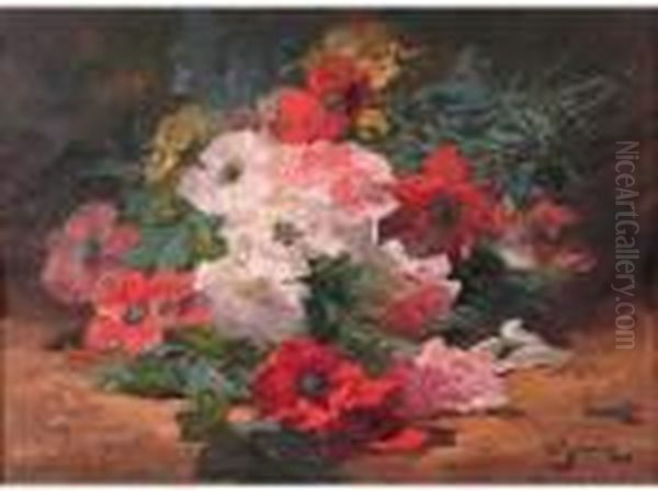 Bouquet De Fleurs Oil Painting by Georges Jeannin