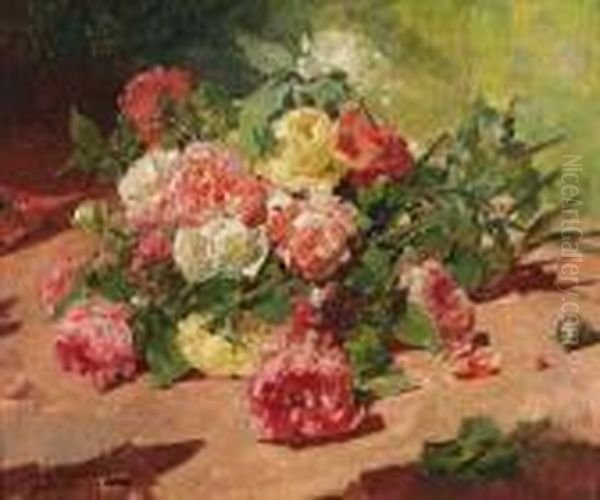 Jetee De Roses Oil Painting by Georges Jeannin