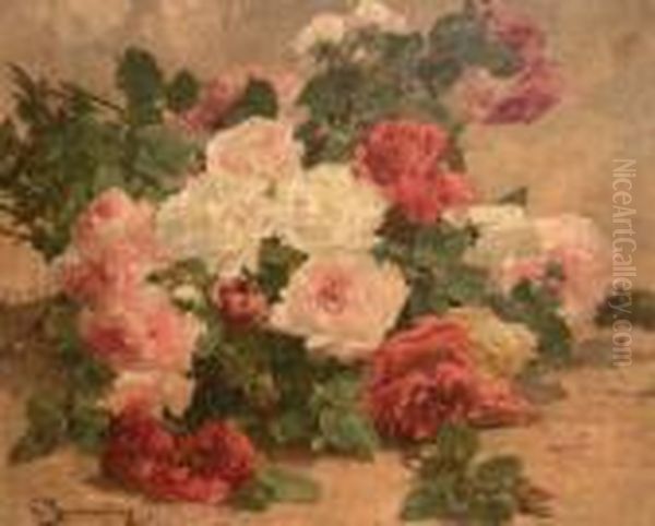 Jetee De Roses Oil Painting by Georges Jeannin