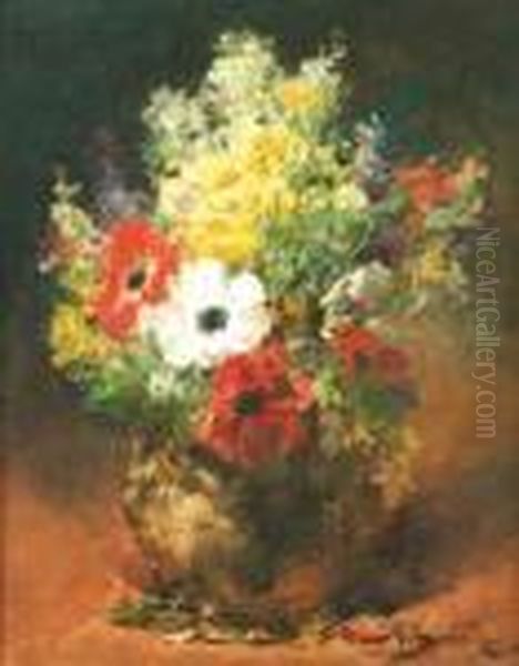  Le Bouquet : Anemones, Marguerite Etlilas  Oil Painting by Georges Jeannin