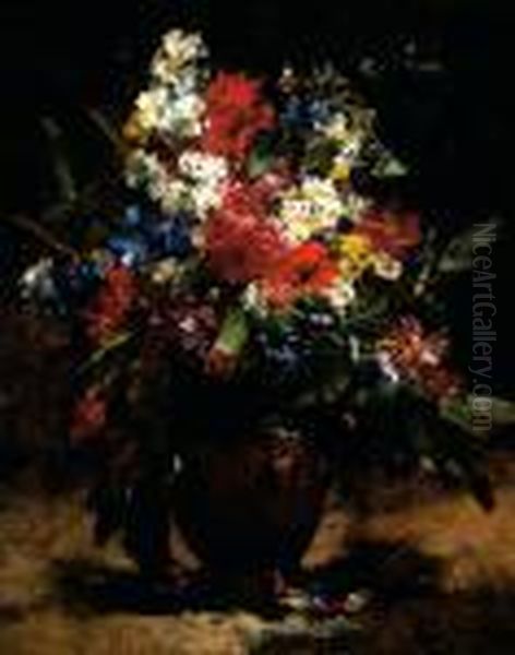 Still Life With Flowers Oil Painting by Georges Jeannin