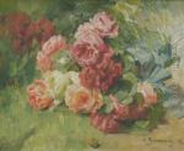 Jete De Roses Oil Painting by Georges Jeannin