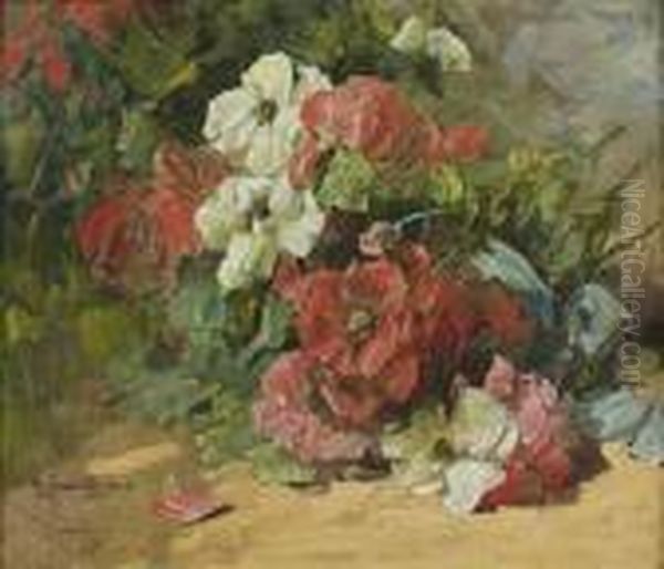 Nature Morte Au Bouquet De Fleurs Oil Painting by Georges Jeannin