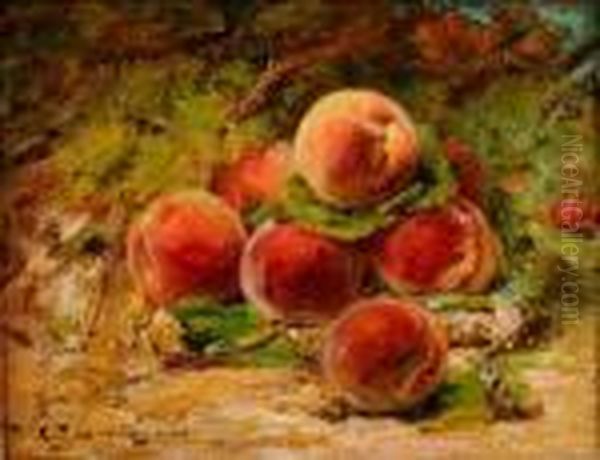 Nature Morte Aux Peches Oil Painting by Georges Jeannin