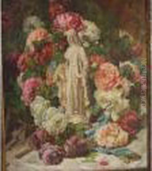 Vierge Aux Roses Oil Painting by Georges Jeannin