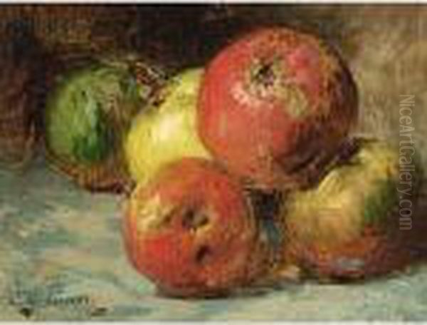 Still Life With Apples Oil Painting by Georges Jeannin