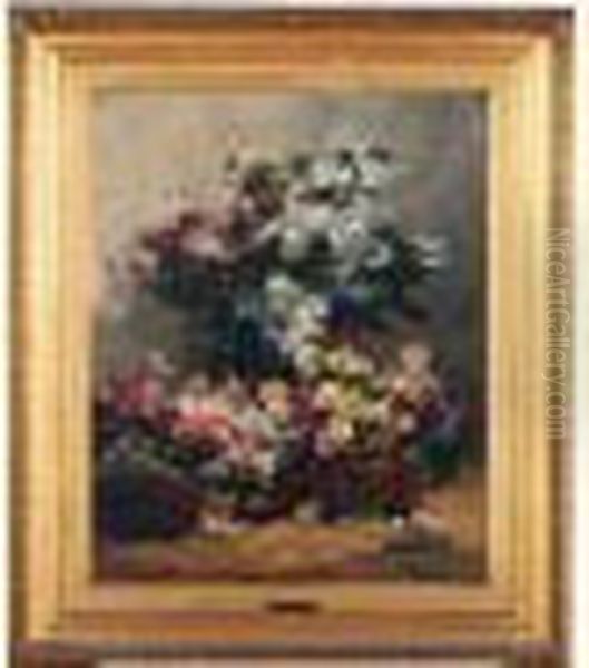 Bouquet De Fleurs Oil Painting by Georges Jeannin