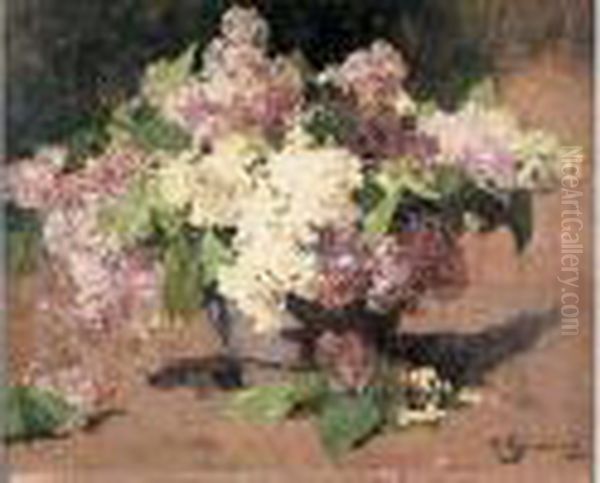 Bouquet De Lilas Oil Painting by Georges Jeannin