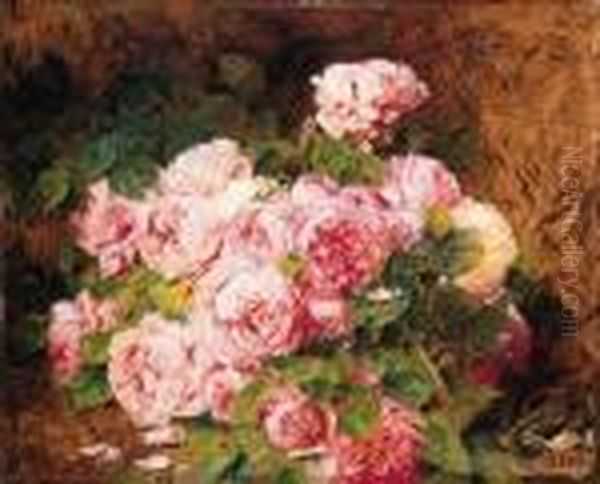 Still Life With Flowers Oil Painting by Georges Jeannin