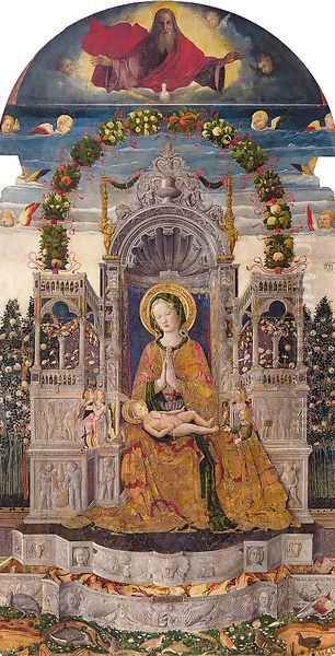 Virgin and Child Enthroned 1455 Oil Painting by Antonio da Negroponte