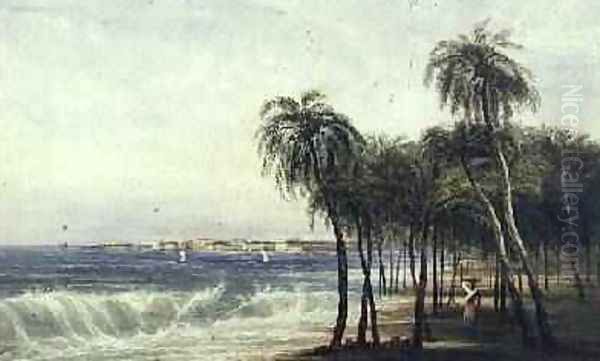 A View of Colombo Ceylon Oil Painting by Andrew Nicholl