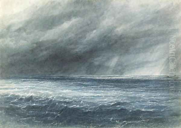 The Indian Ocean A squall Oil Painting by Andrew Nicholl