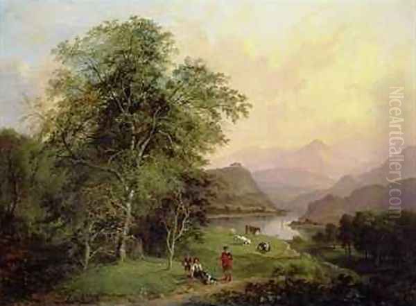 A View from Elcho Castle looking towards Ben Lawers Oil Painting by Charlotte Nasmyth