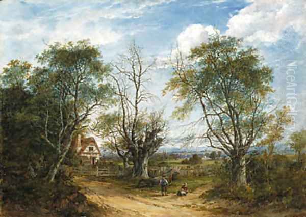 A view near Chiddington in Kent Oil Painting by Charlotte Nasmyth