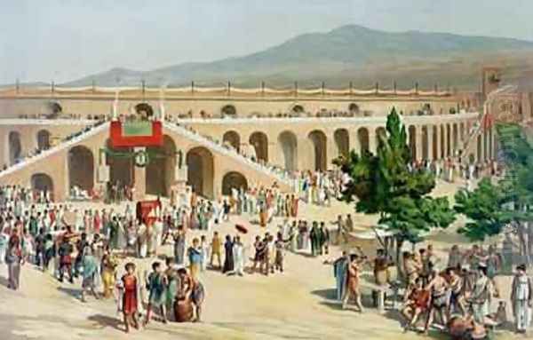 A Market in Pompeii Oil Painting by Niccolini, Antonio