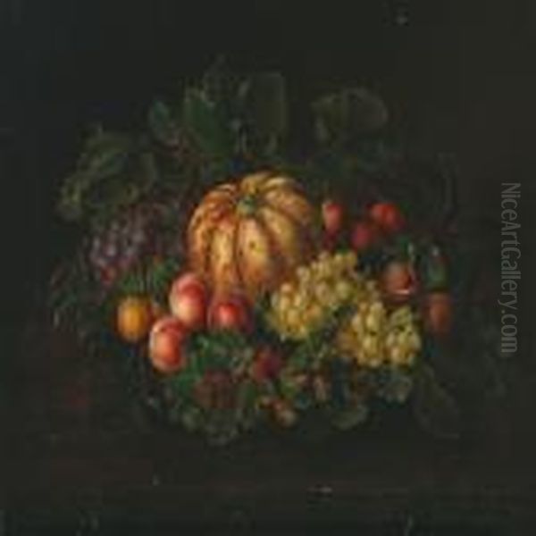 Still Life With Fruits Oil Painting by I.L. Jensen