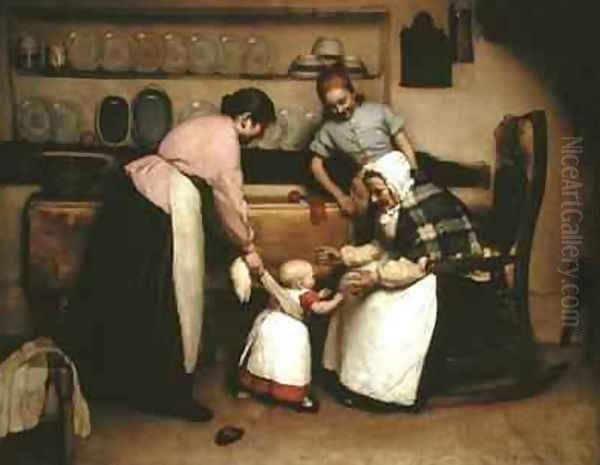 First Steps 1888 Oil Painting by George Hall Neale