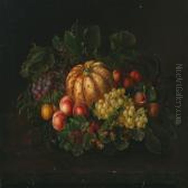 Still Life Withfruits Oil Painting by I.L. Jensen