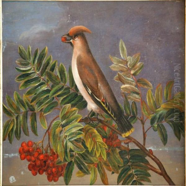 And A Twig Of Rowanberry Oil Painting by I.L. Jensen