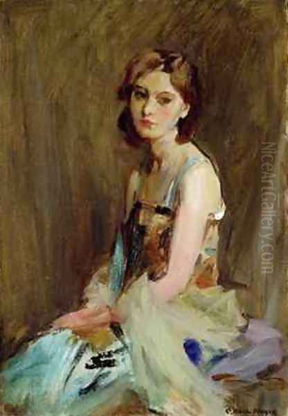 Study of a Young Woman Oil Painting by George Hall Neale