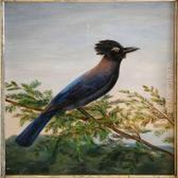 On A Twig Oil Painting by I.L. Jensen