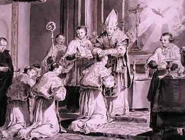 The Seven Sacraments Ordination 1779 Oil Painting by Pietro Antonio Novelli