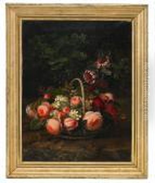 Blomsterstilleben Oil Painting by Johan Laurentz Jensen