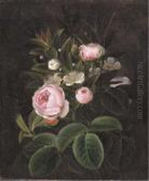 Spring Bouquet Oil Painting by Johan Laurentz Jensen