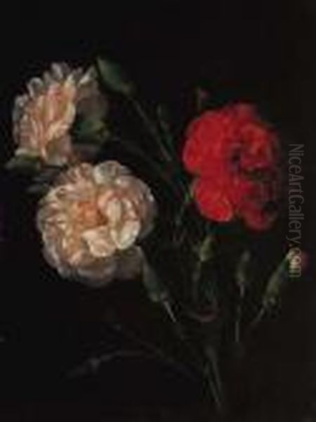 Carnations Oil Painting by Johan Laurentz Jensen