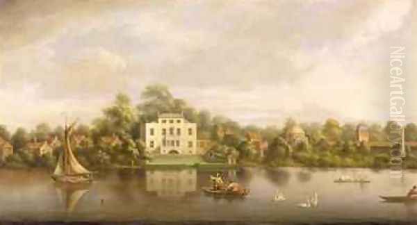 Popes Villa Twickenham 1765 Oil Painting by Joseph Nickolls