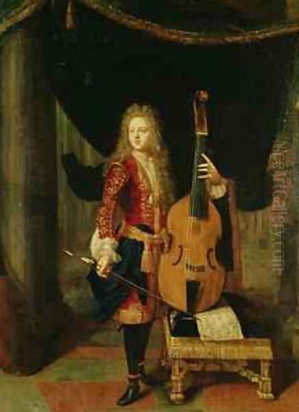 Portrait of Johann Schenck 1660-1712 Oil Painting by Constantin Netscher