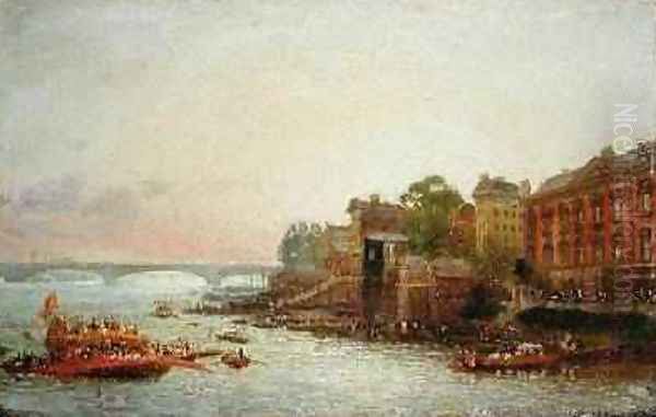 Somerset House London 1820-30 Oil Painting by Frederick Nash