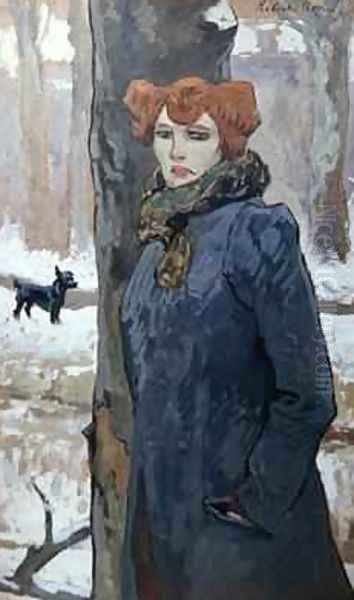 A Prostitute in a Forest in Winter Oil Painting by Robert (Ernest) Noir