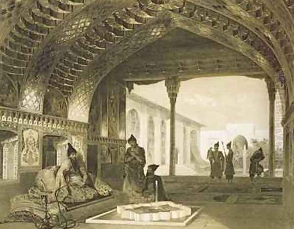 The Hall of Mirrors in the Palace of the Sardar of Yerevan Armenia Oil Painting by Celestin Francois Nanteuil