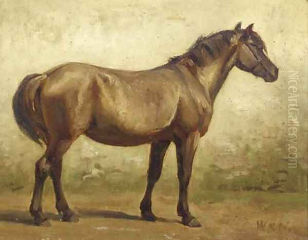 A brown horse Oil Painting by Willem Carel Nakken