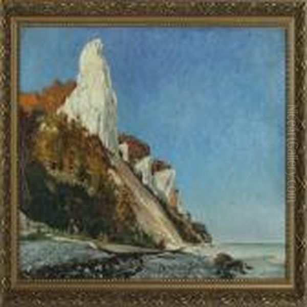 Scenery From Moens Klint Oil Painting by Viggo Johansen