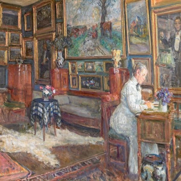 Interior Fra Charlottenborg Oil Painting by Viggo Johansen