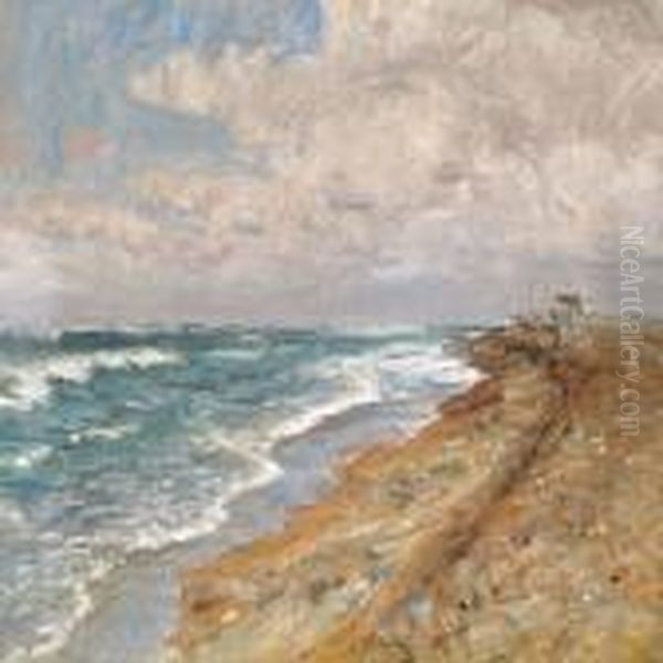 Coastal Scene Oil Painting by Viggo Johansen