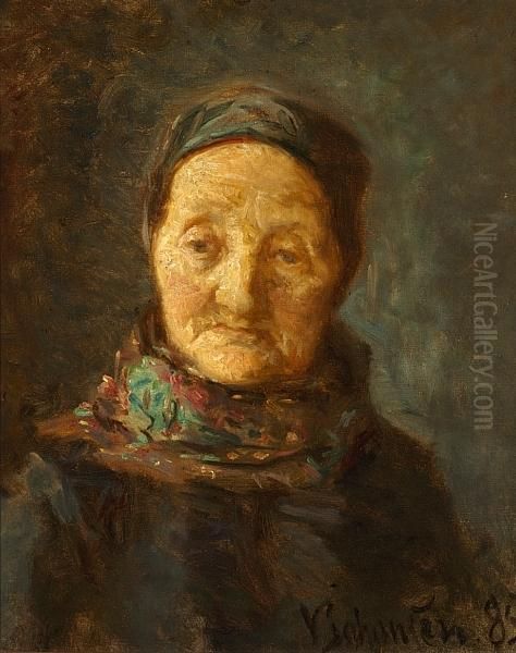 Portrait Of Stine Bollerhus, Skagen Oil Painting by Viggo Johansen