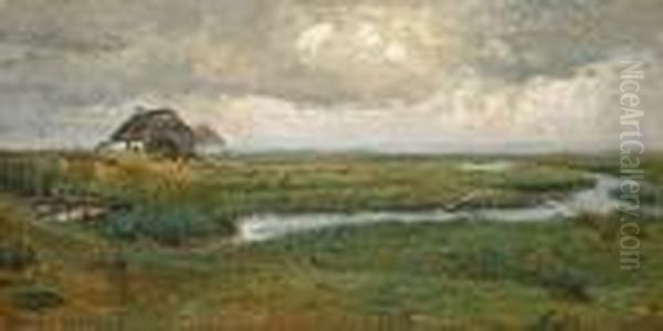 An Overcast Day Oil Painting by Viggo Johansen