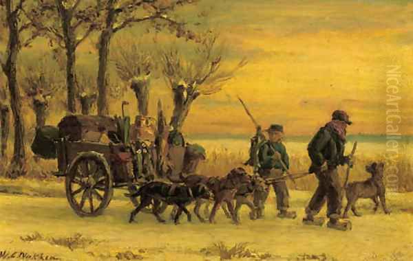 Bode op Loosduinen Oil Painting by Willem Carel Nakken