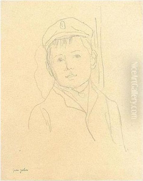 Boy Wearing A Cap Oil Painting by Gwendolen John